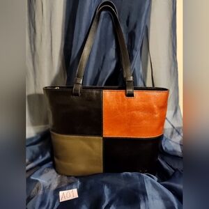 Patricia Nash British Veg Tan Colorblock bag/purse
